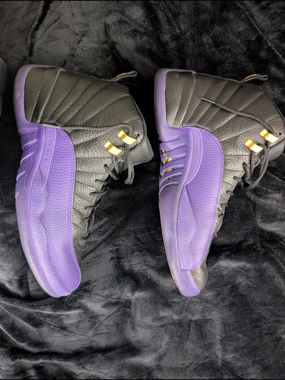 Air Jordan 12 Retro Black & Purple Sneakers